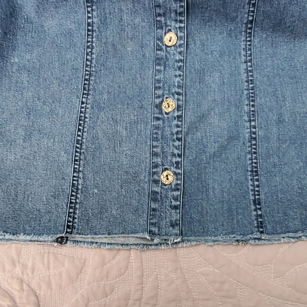 Cabela's Denim Mini Dress Sleeveless Long Jean Tunic Vest 90s Vintage - Picture 8 of 8